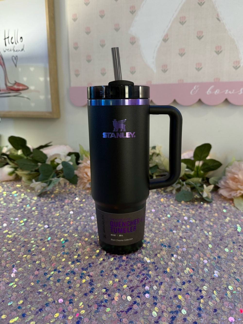 NWT ✨LIMITED EDITION✨ Stanley Black Chroma FlowState Quencher 30 oz Tumbler 🖤💜